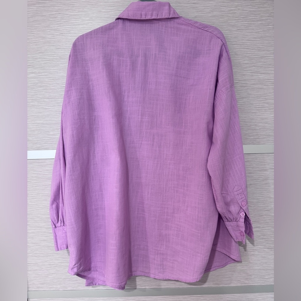 ASOS Purple Oversized Shirt In Size 4 - Picture 6 of 9